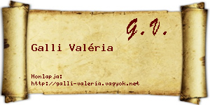 Galli Valéria névjegykártya